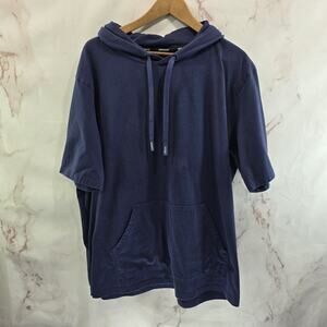 Marucci Shirt Mens XL Navy Blue Hooded Short Sleeve Tee T Baseball Cotton